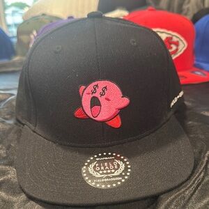Black and Pink Kirby Snapback Hat
